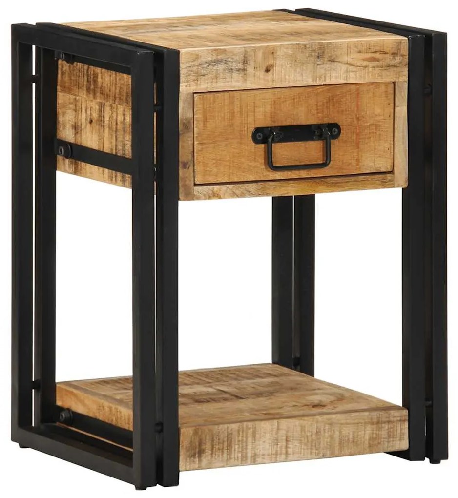 Mesa de cabeceira 40x35x50cm madeira de mangueira áspera maciça