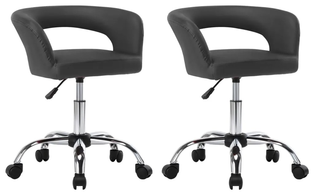 vidaXL Cadeiras de jantar 2 pcs couro artificial cinzento