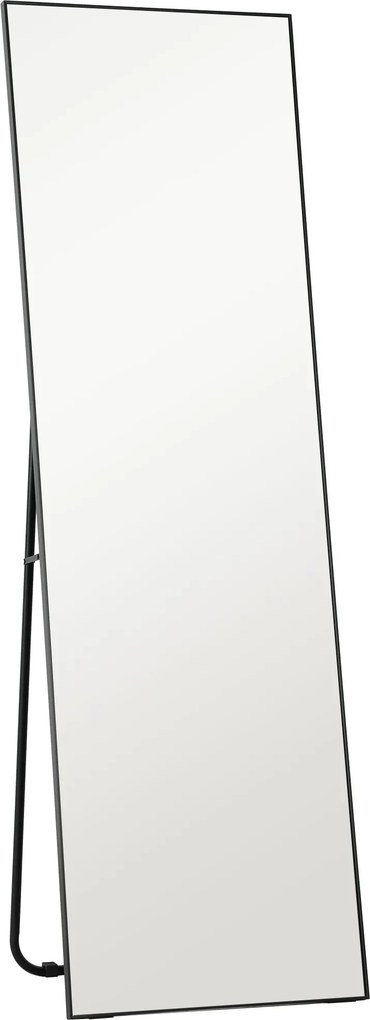 HOMCOM Espelho Retangular de Corpo Inteiro 50x160 cm Espelho de Pé para Parede Ou Encostado Preto | Aosom Portugal