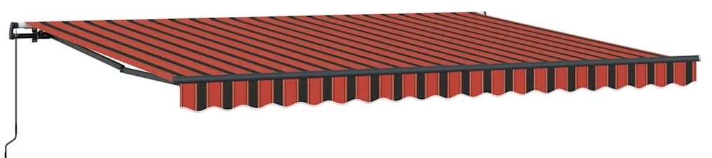 Toldo Manual Manual laranja e castanho 450 × 350 cm Acrílo