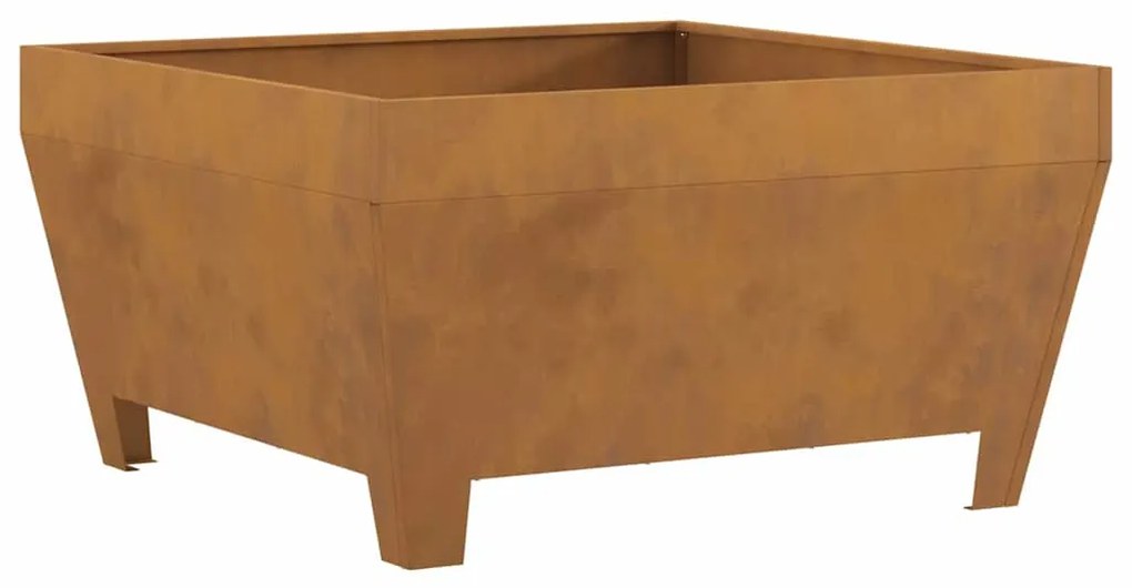 Fogueira Quadrada vidaXL 80x80x43 cm em Aço Envelhecido