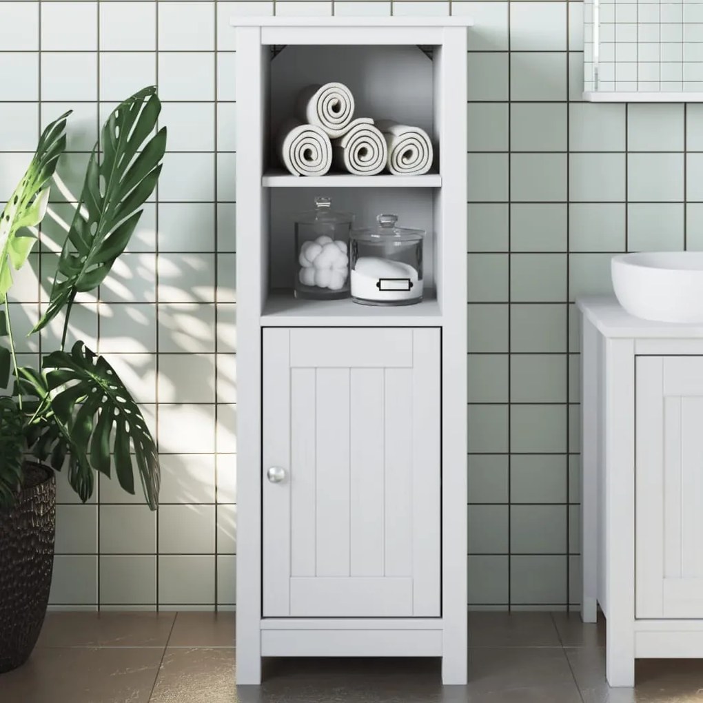 vidaXL Móvel de casa de banho BERG 40x34x110 cm pinho maciço branco