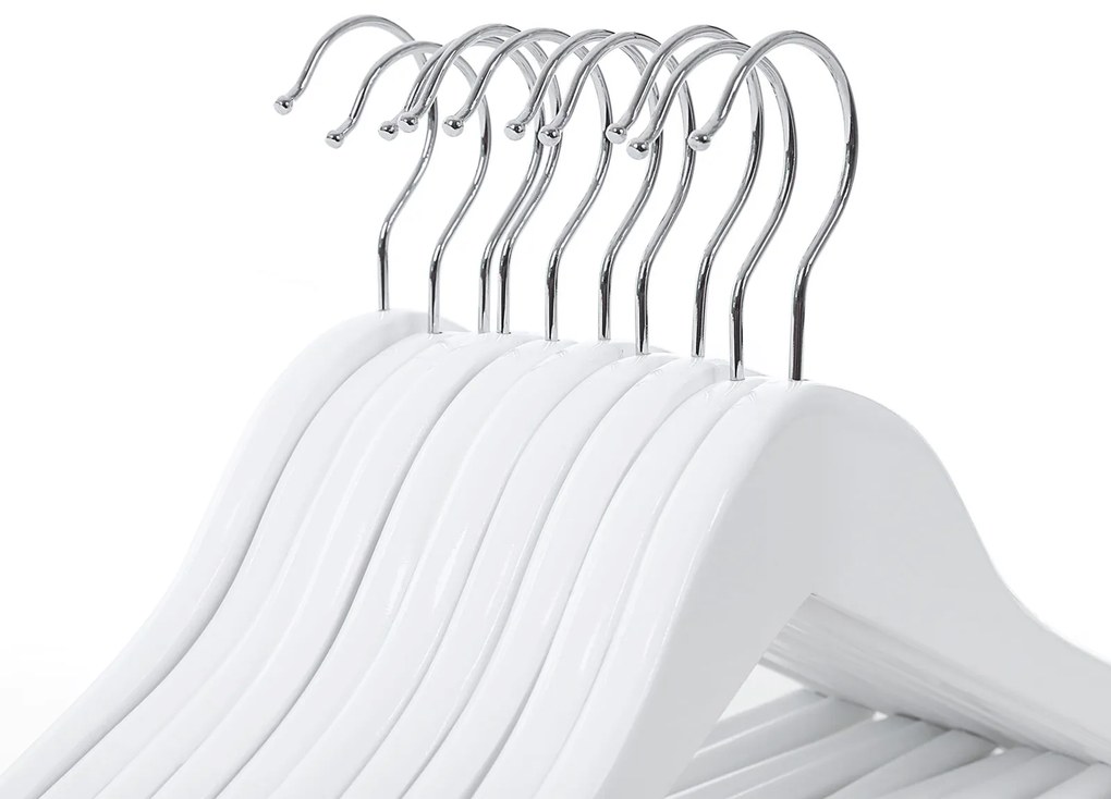 Conjunto de 20 cabides para roupa infantil em madeira de bordo 35 x 20 cm branco