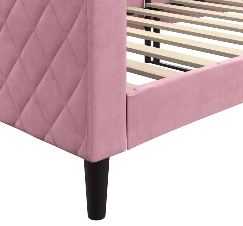 Sofá-cama 80x200 cm veludo rosa