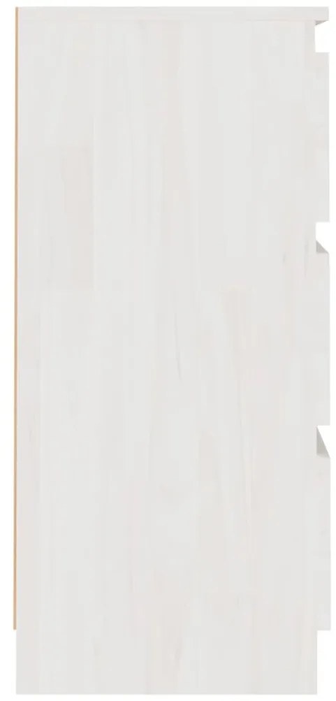 Mesa de cabeceira 40x29,5x64 cm madeira de pinho maciça branco