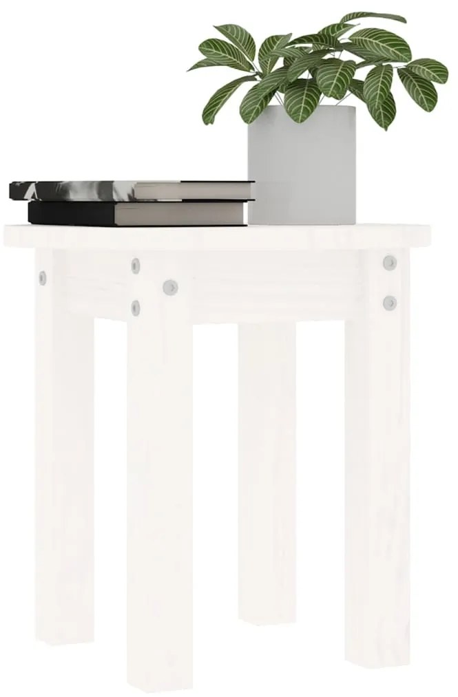 Mesa de centro Ø 35x35 cm madeira de pinho maciça branco