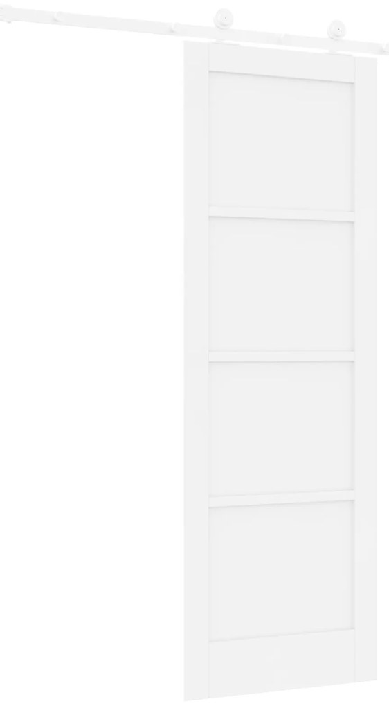 Porta Corrediça vidaXL com Conjunto de Ferragens 'ORKDAL'Branca de Mad