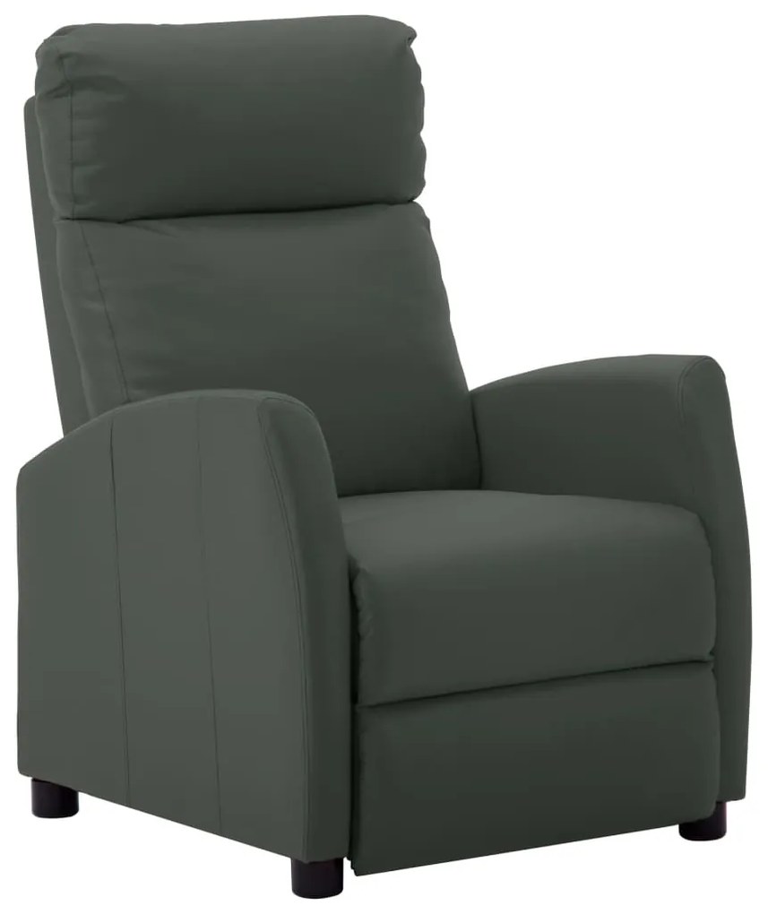 vidaXL Poltrona reclinável couro artificial cinzento