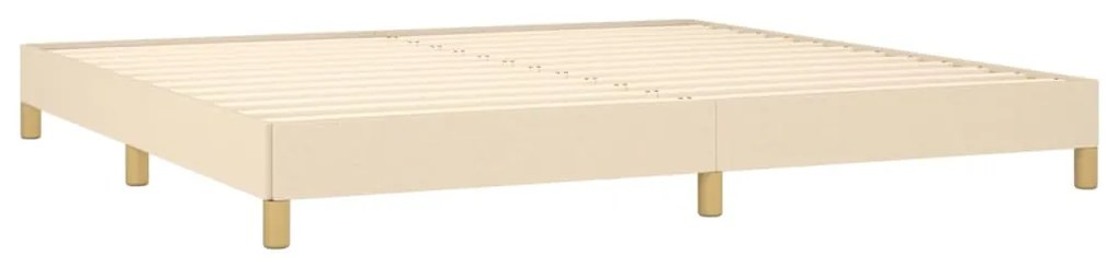 Estrutura de cama sem colchão 200x200 cm tecido cor creme