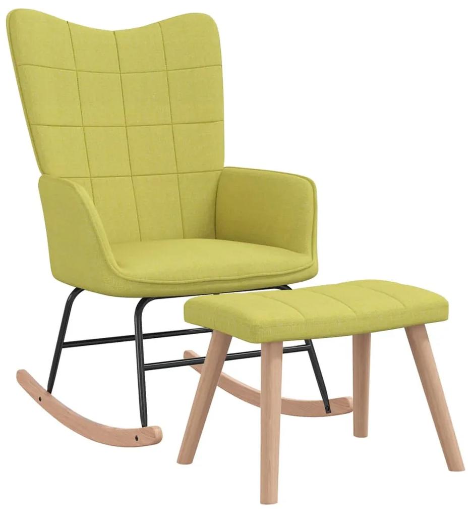 Cadeira de baloiço com banco tecido verde
