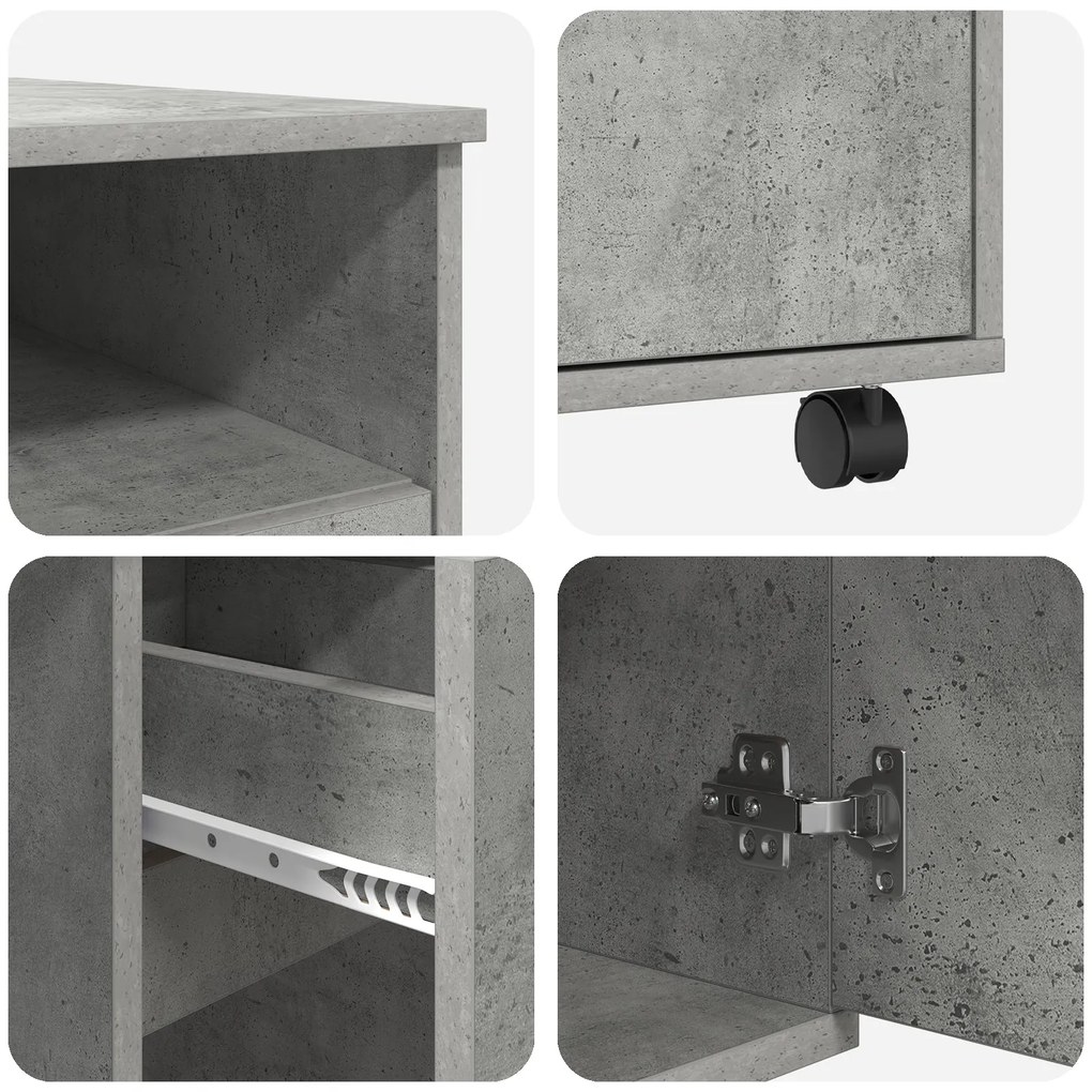 Secretária Concreta Cinza Cinza concreto Aglomerado de partículas