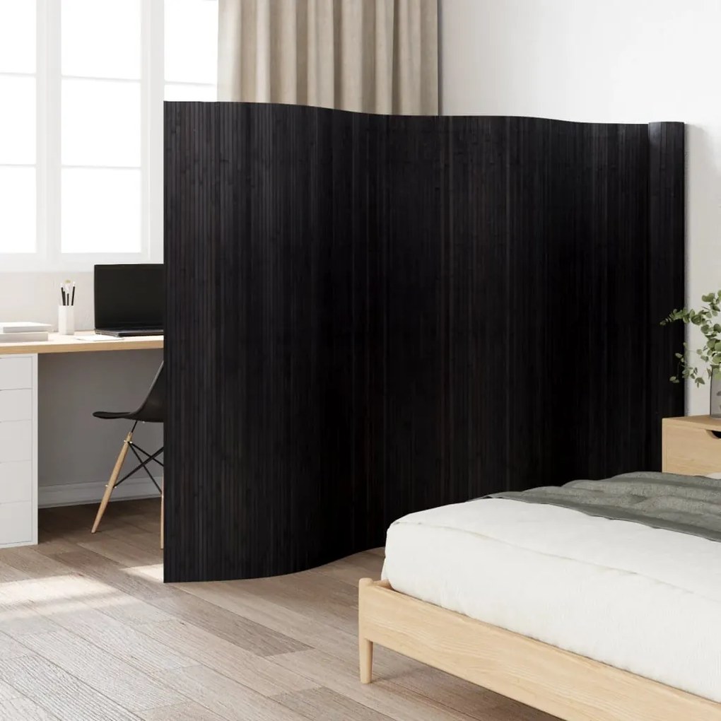 vidaXL Divisória largura 800 cm altura 165 cm bambu preto