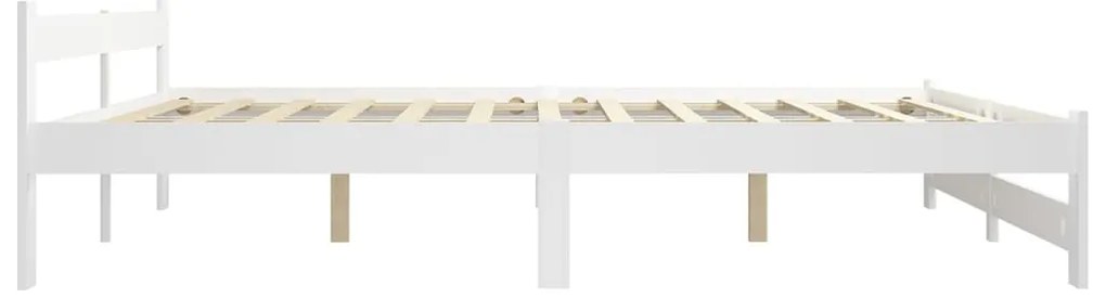 Estrutura de cama 140x200 cm pinho maciço branco