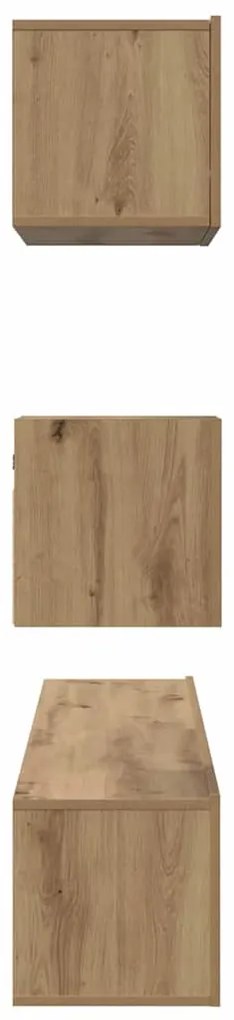 Conjunto de móvel de TV com prateleira 4 pcs carvalho artisiano
