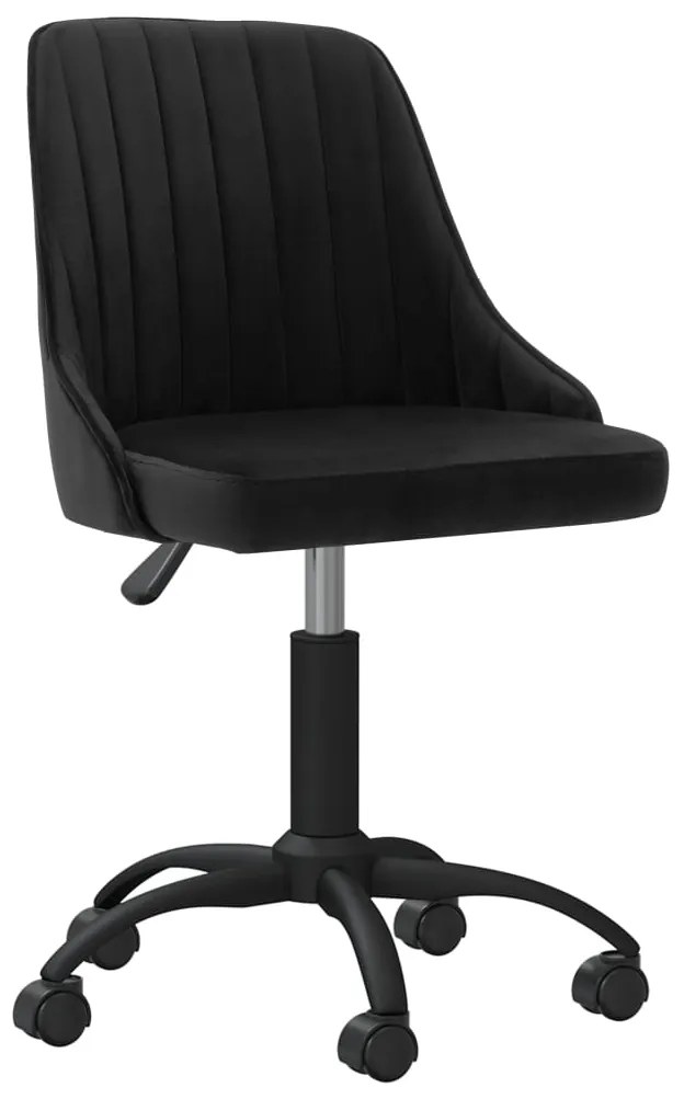 vidaXL Cadeira de jantar giratória veludo preto
