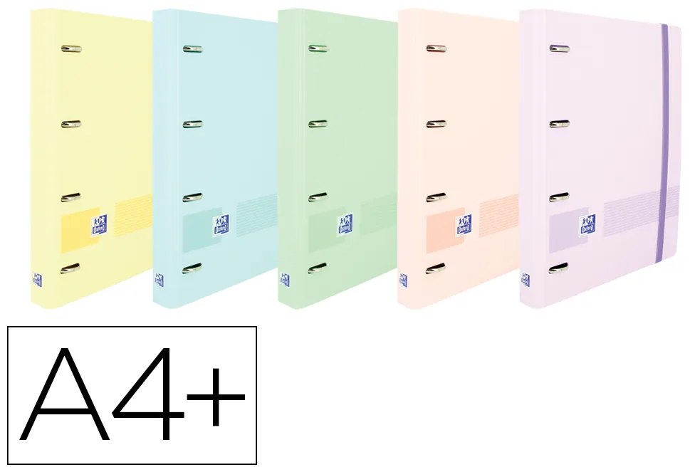 Pasta com Recarga Oxford Europeanbinder Live&go Polyfoam 4 Aneis 35 mm Quadricula 5 mm Din a4+ Cores Pastel