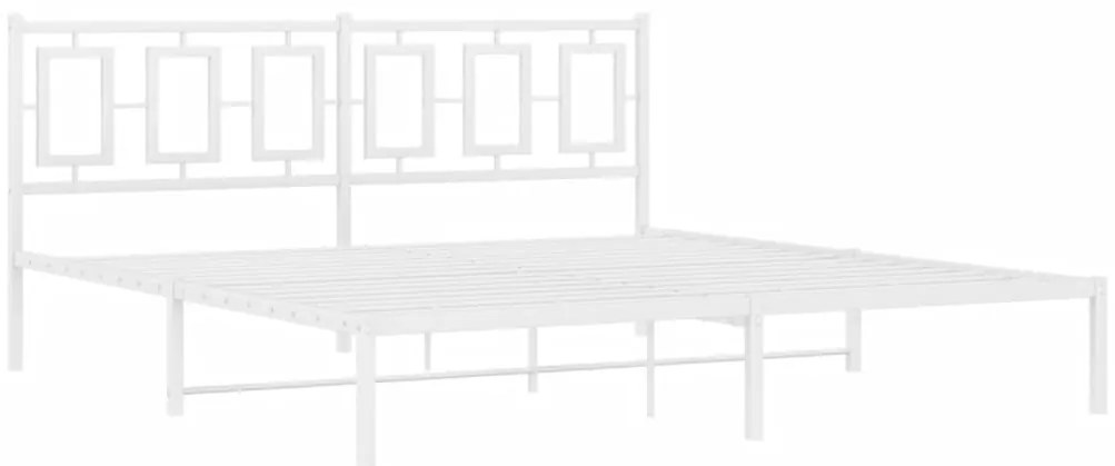 Estrutura de cama com cabeceira 183x213 cm metal branco