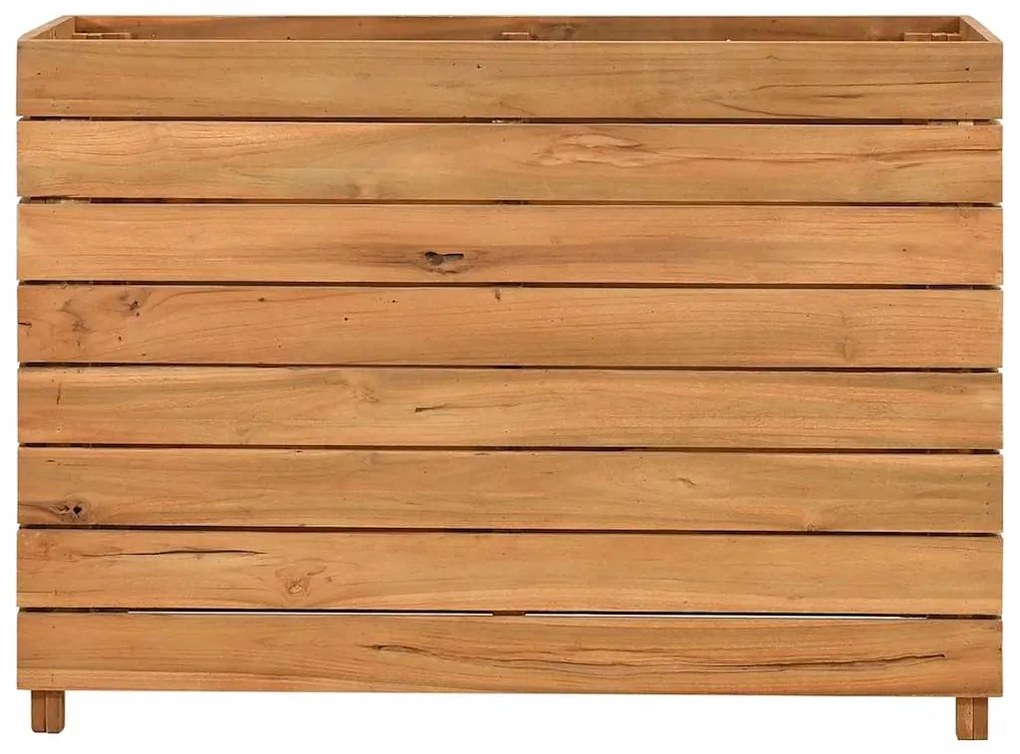 Vaso/floreira 100x40x72 cm madeira de teca reciclada e aço
