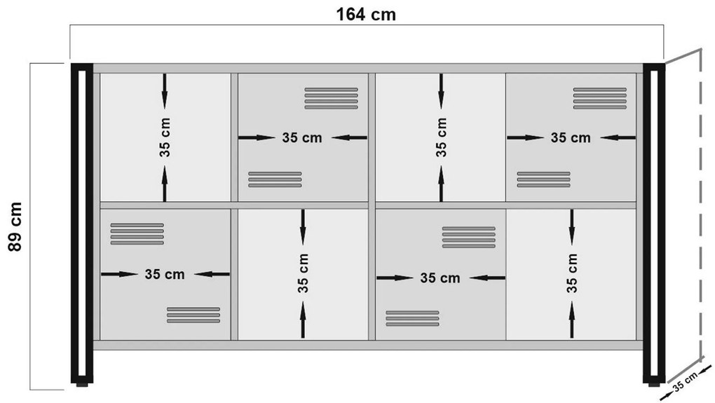 Console Cosmo – Atlantic Pine Black – 164x89x35 cm
