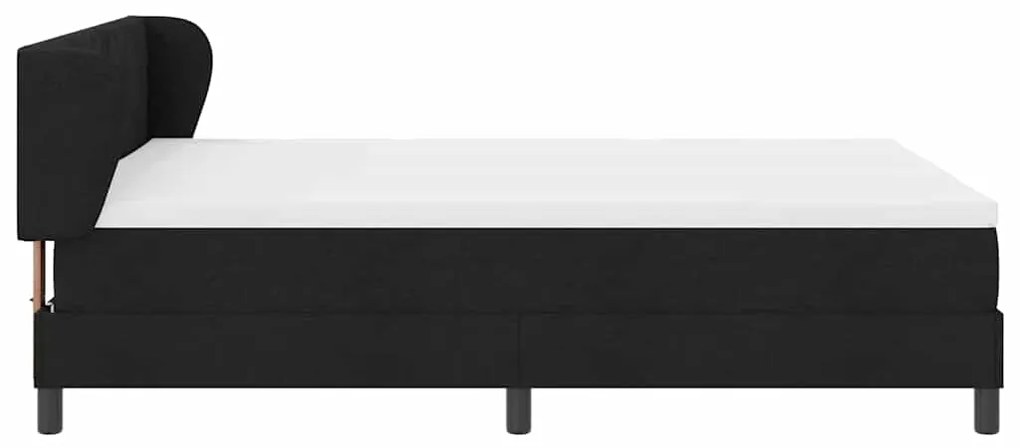Cama Box Spring vidaXL com Colchão Preto 140x200 cm Tecido