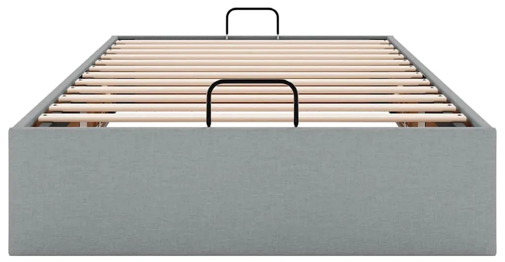 Estrutura de cama otomana sem colchão 90x190 cm cinzento claro