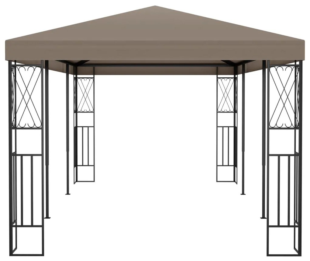 Gazebo 6x3 m tecido cinzento-acastanhado