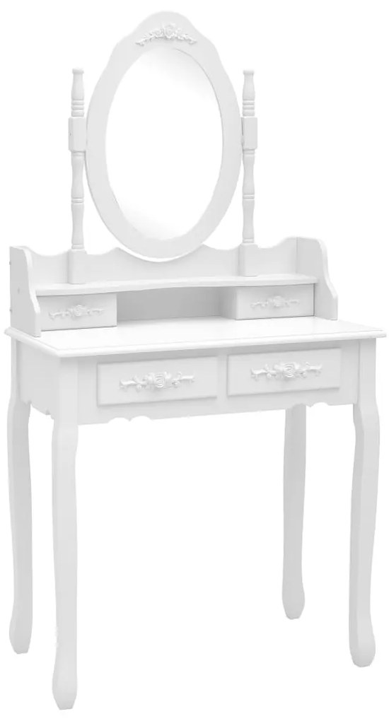 Conj. toucador com banco 75x69x140 cm madeira paulownia branco