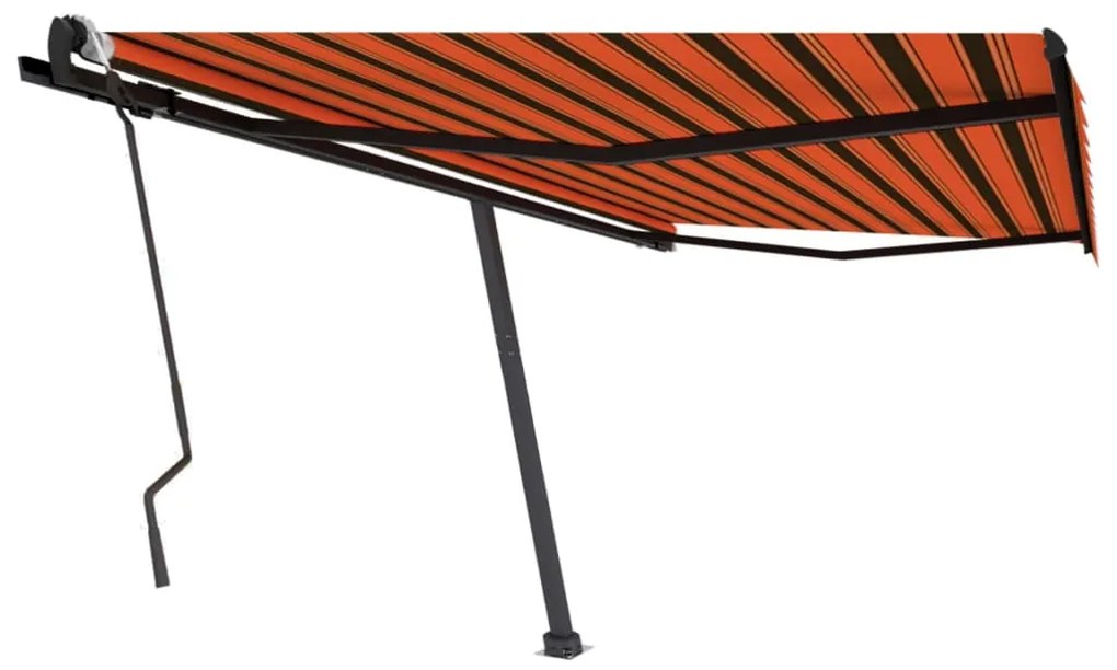 Toldo retrátil manual independente 400x300cm laranja e castanho
