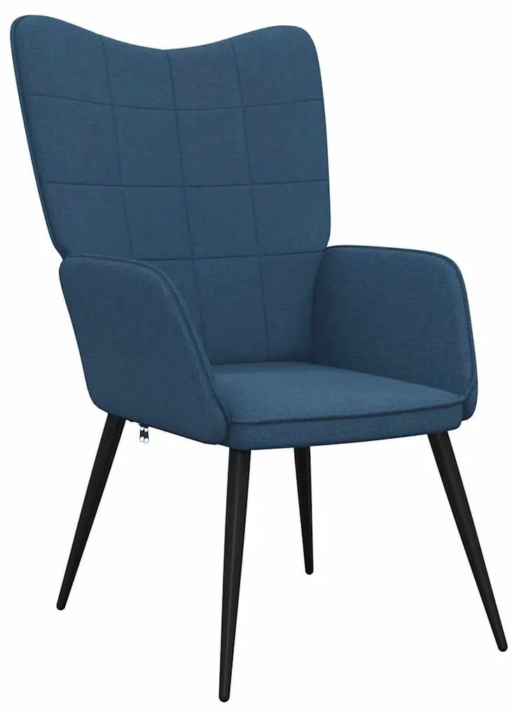 Cadeira de descanso com banco tecido azul