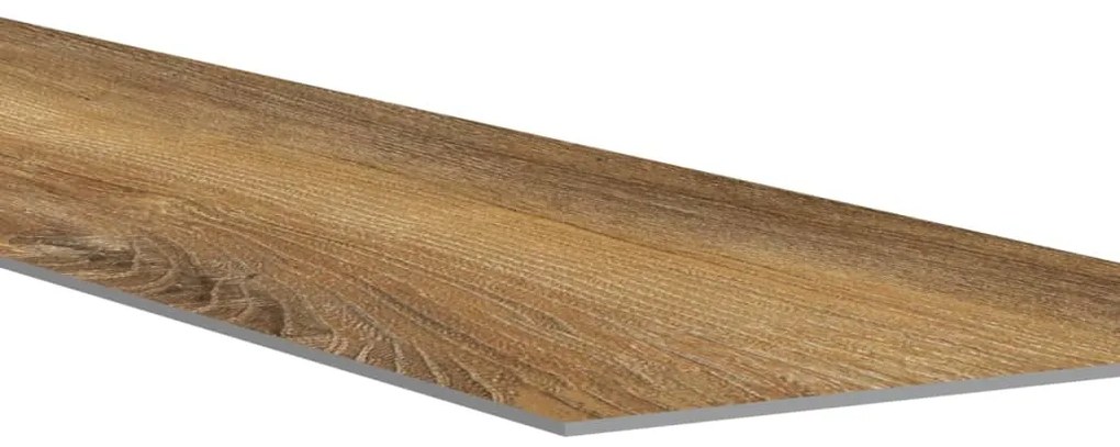 Painel de parede c/ aspeto de madeira 2,06 m² PVC castanho