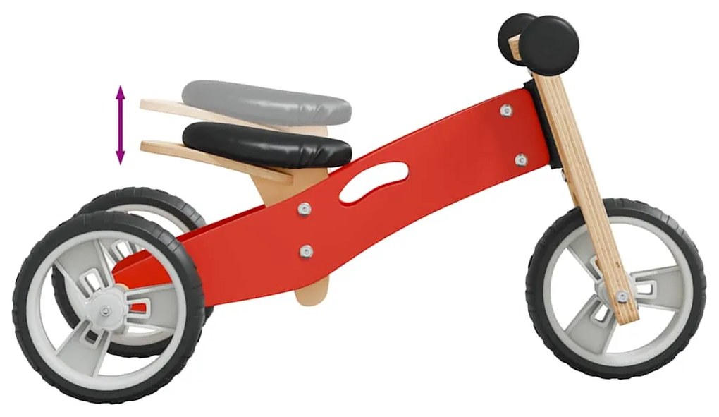 Bicicleta de equilíbrio p/ crianças 2 em 1 vermelho