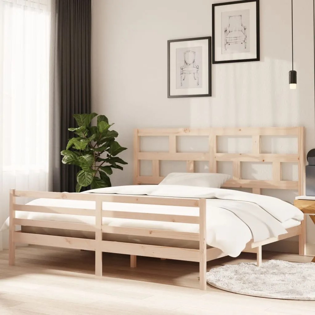 vidaXL Estrutura de cama 200x200 cm madeira de pinho maciça