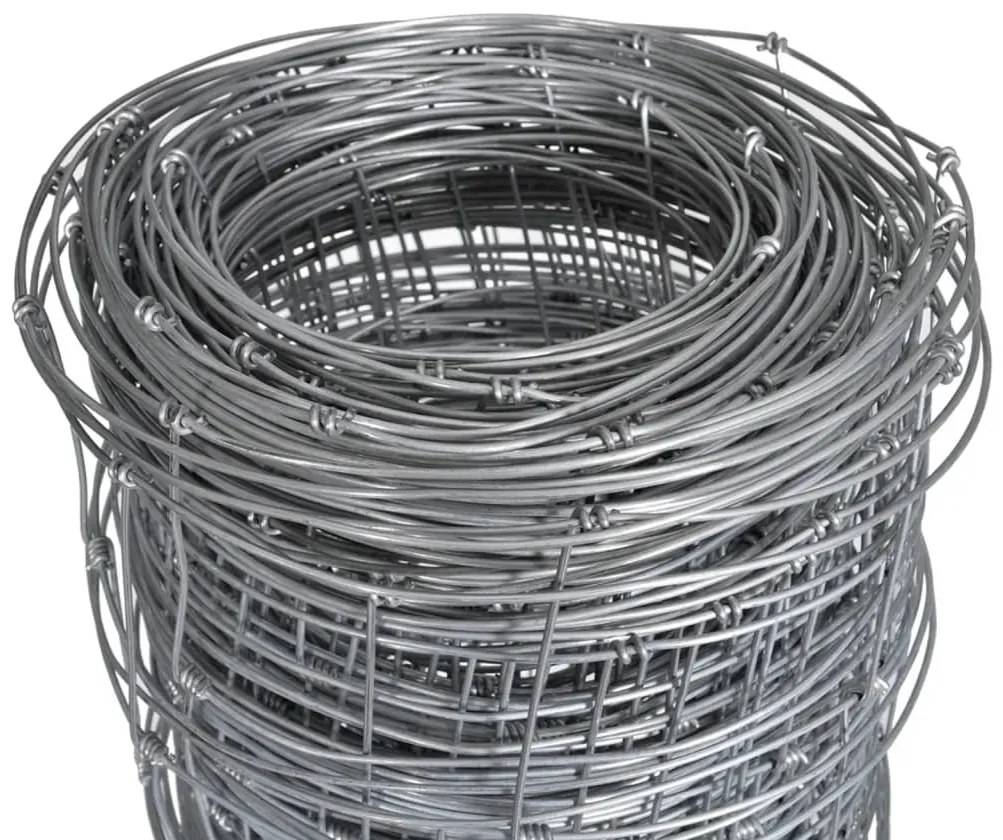 Cerca de jardim 50x1,2 m aço galvanizado prateado
