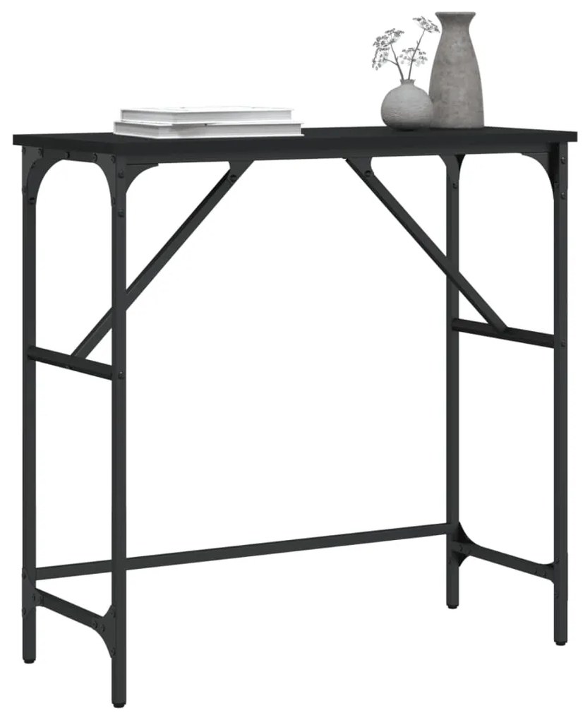 Mesa consola 75x32x75 cm derivados de madeira preto