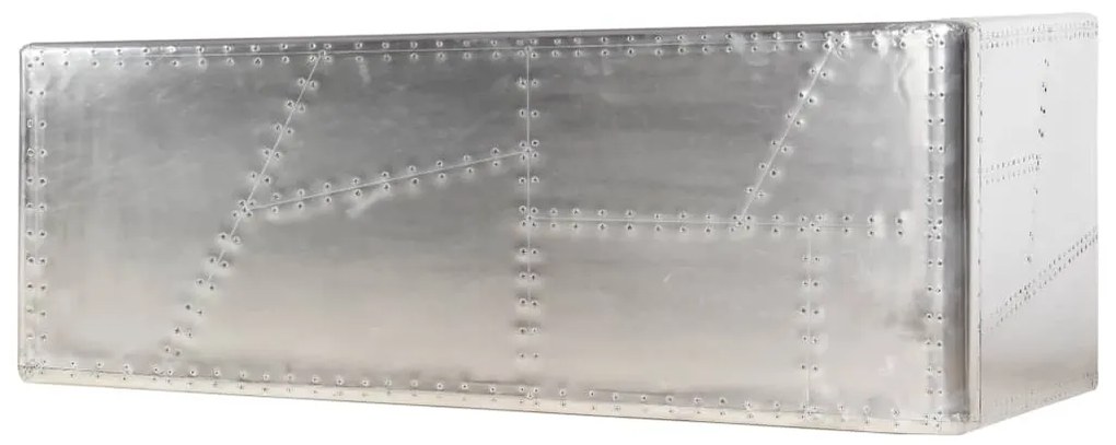Secretária aviador 112x50x76 cm metal prateado