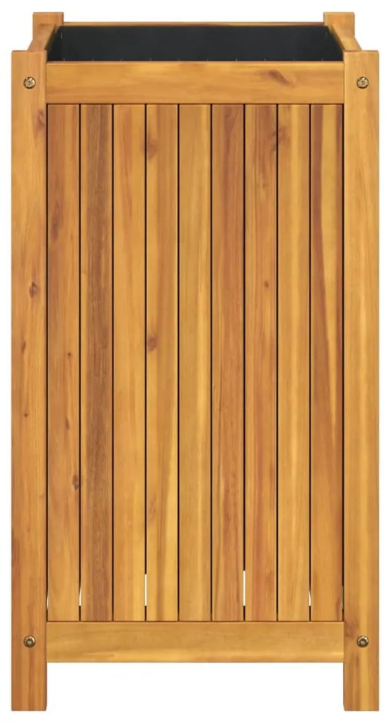 Vaso/floreira de jardim com forro 42x42x75 cm acácia maciça