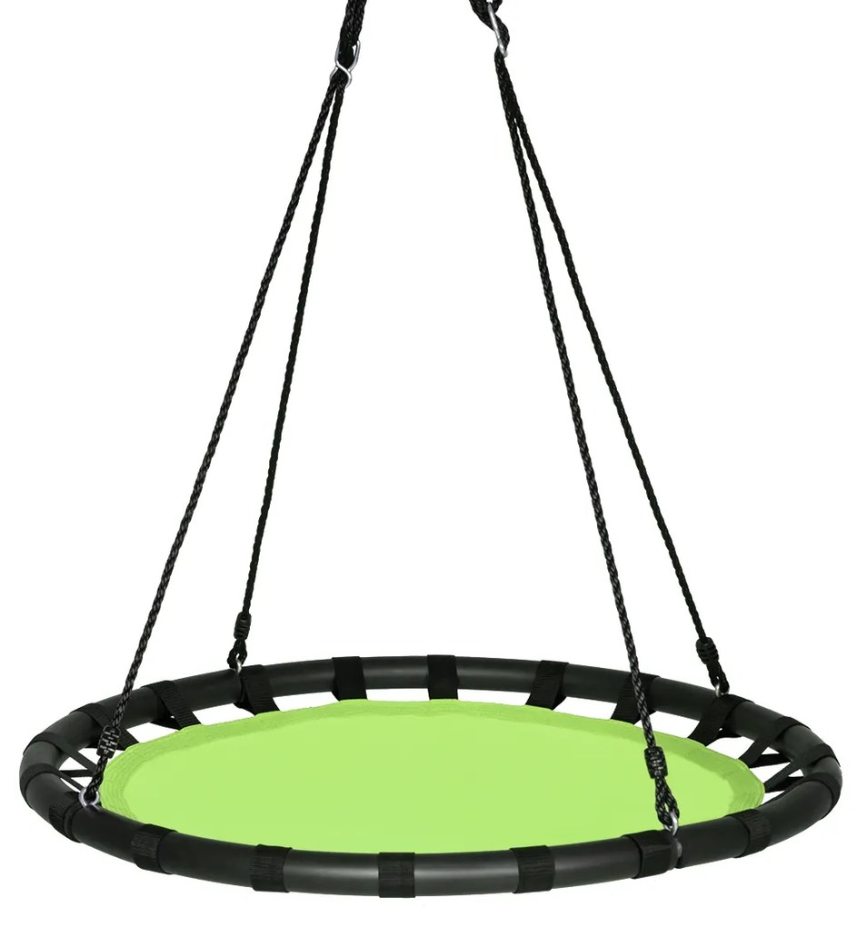 Baloiço Infantil Crianças redondo 100 cm com Altura ajustável 100-160 cm para Jardim e Árvores e Verde