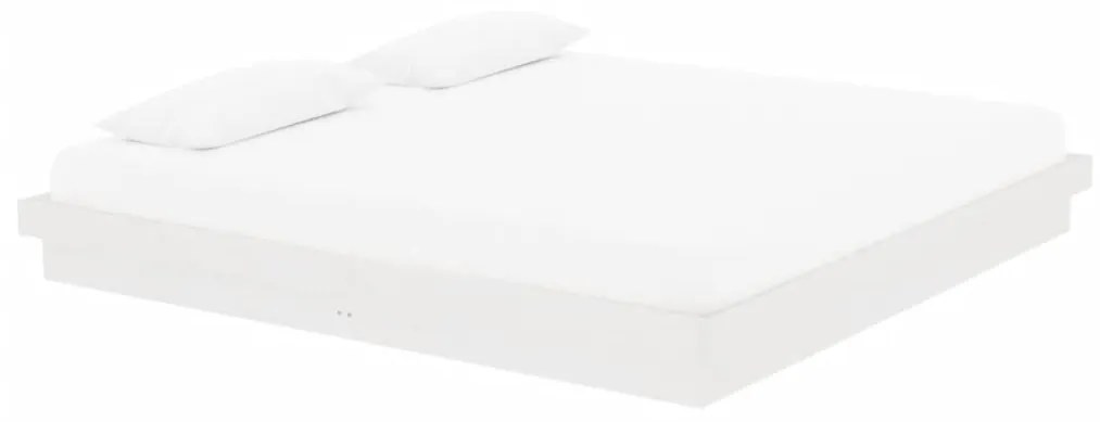 Estrutura de cama 200x200 cm madeira maciça branco