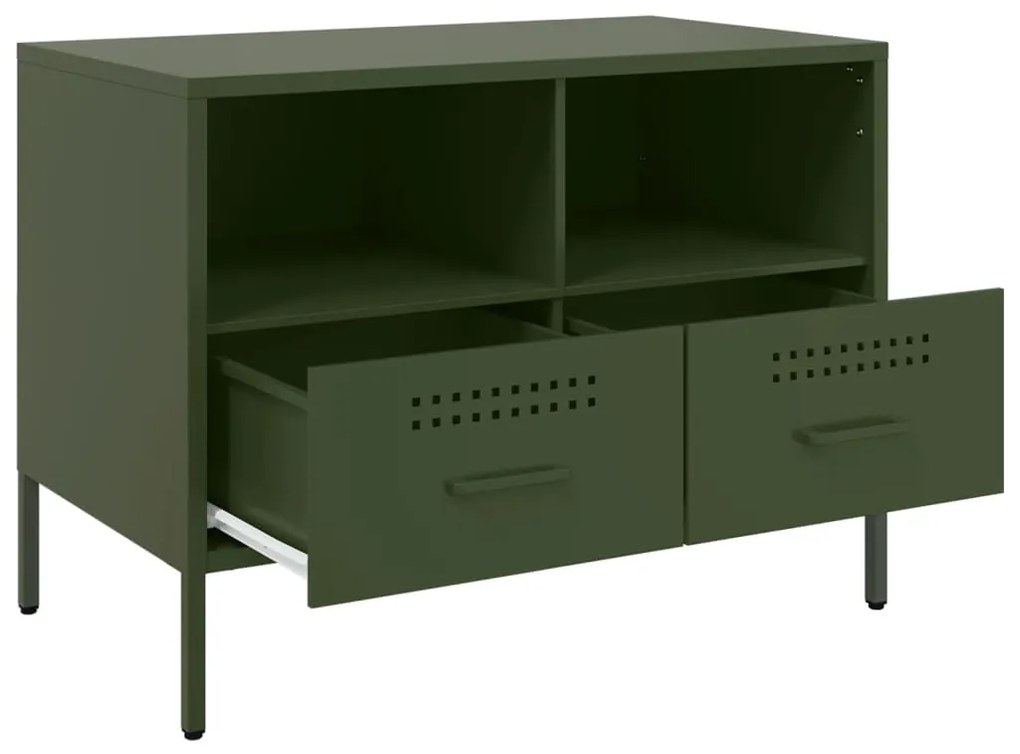 Móvel de TV 68x39x50,5 cm aço verde-azeitona
