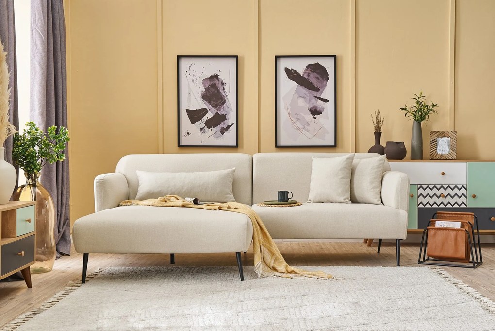 Sofá de Canto Revos – Creme – 250 x 86 x 100 cm