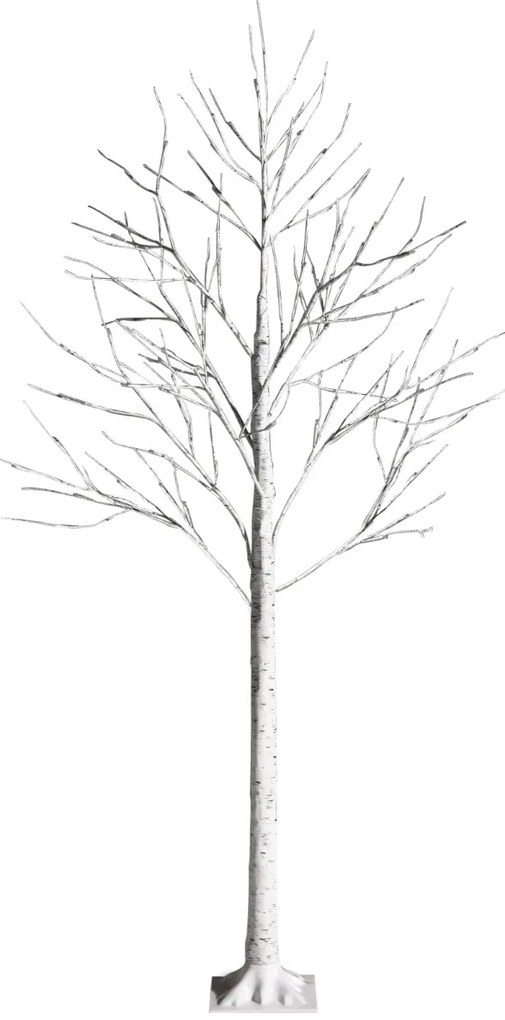 Árvore de Natal artificial de 150 cm com ramos de bétula e 72 luzes LED brancas Mini árvore decorativa Branca