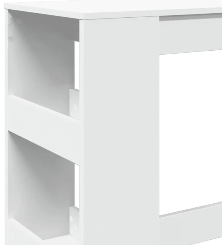 Mesa de bar com prateleiras derivados de madeira branco
