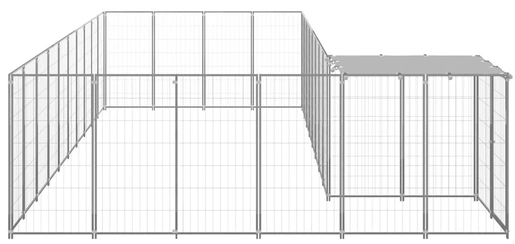 Canil 19,36 m² aço prateado