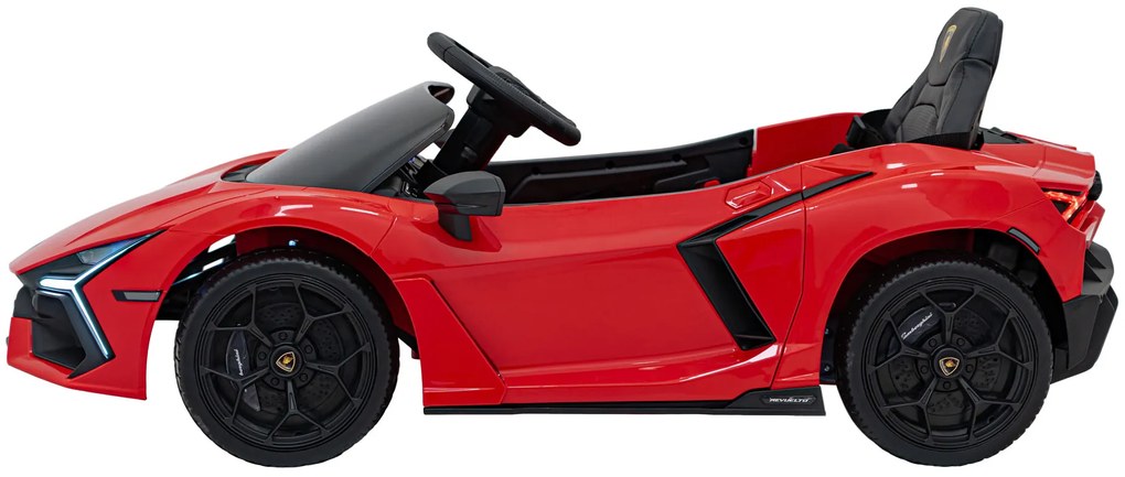 Carro elétrico para Crianças Lamborghini Revuelto 12V 4x4 Rodas Espuma EVA, Assento couro ecológico Vermelho