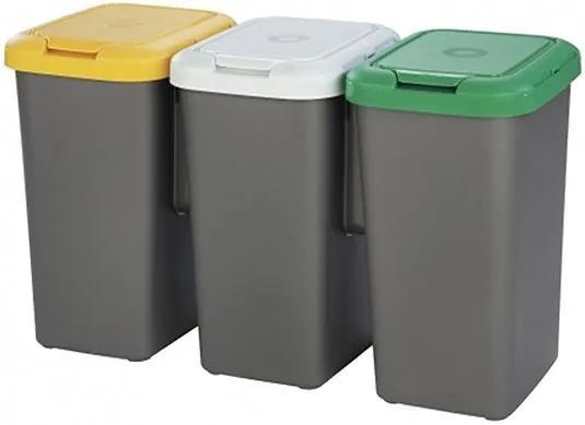 Caixote de Lixo para Reciclagem Tontarelli Plástico Cinzento (77 X 32 x 47,5 cm)