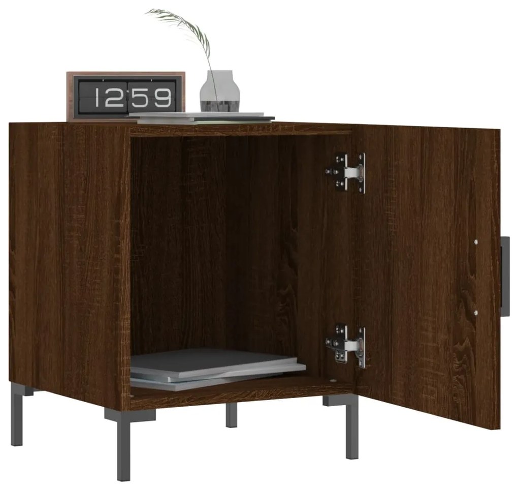 Mesa cabeceira 2pcs 40x40x50cm deriv. madeira carvalho castanho