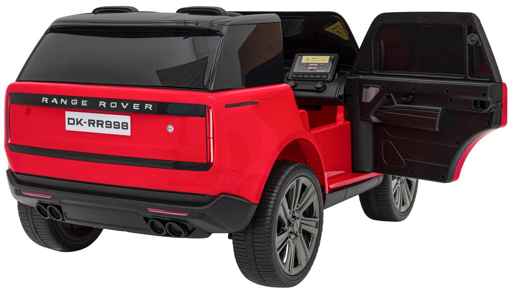 Carro elétrico para Crianças 2 Lugares Range Rover SUV Lift 12V 4x4 Rodas Espuma EVA, Assento couro ecológico Vermelho