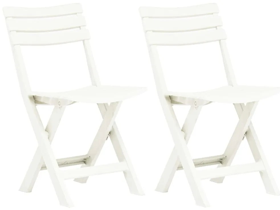Cadeiras de jardim dobráveis 2 pcs plástico branco