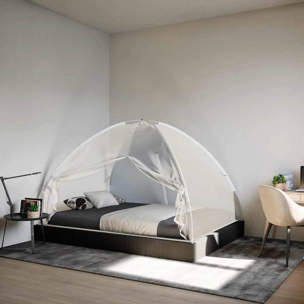 vidaXL Rede mosquiteira com portas malha 220 200x120x130 cm branco