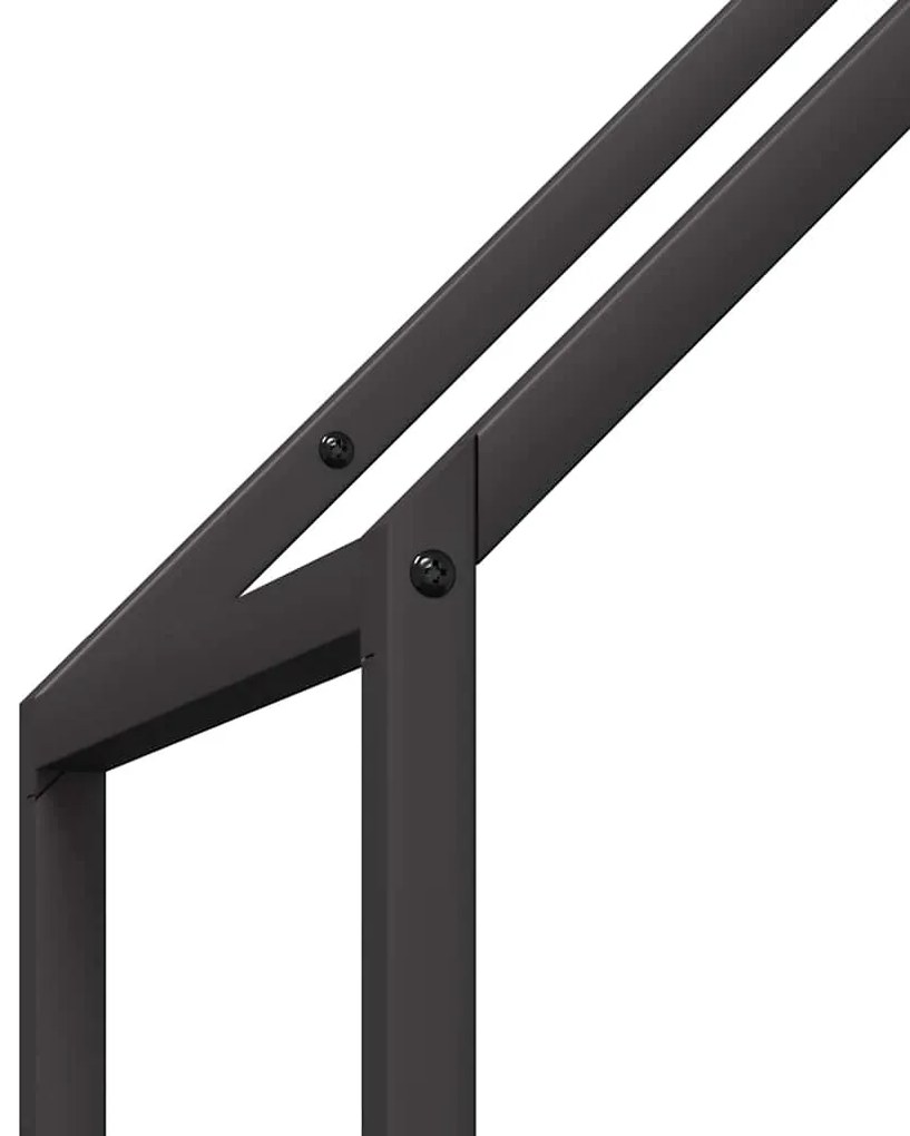 Suporte para lenha 40x25x120 cm aço laminado a frio preto